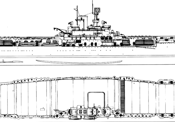 Авианосец USS CV-7 Wasp 1941 [Aircraft Carrier] - чертежи, габариты, рисунки